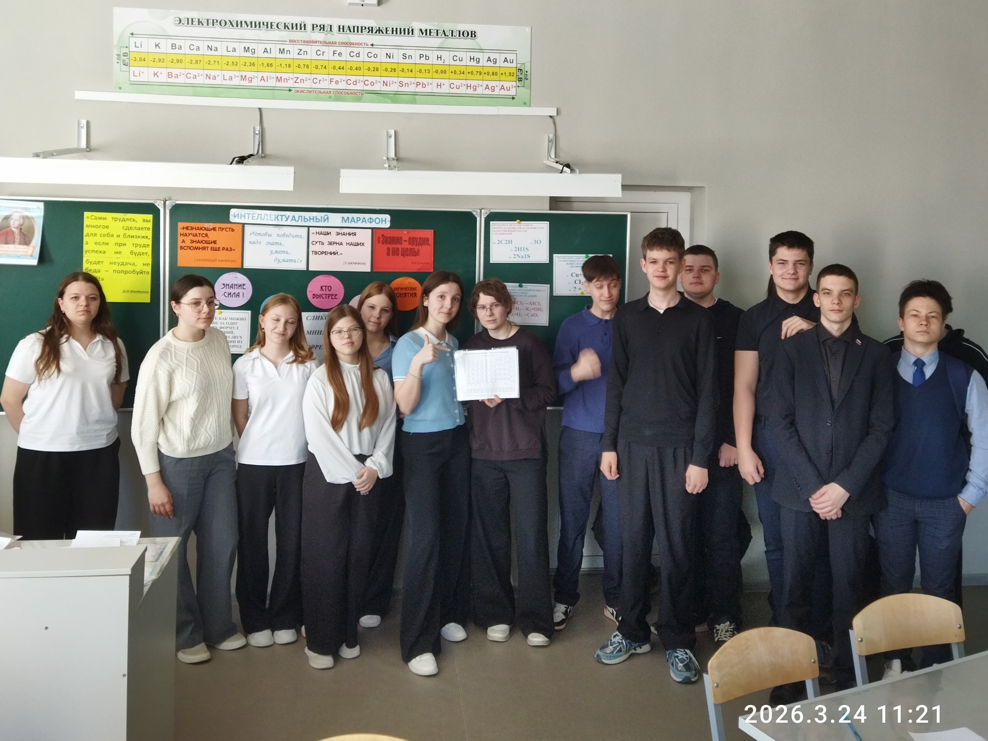Внеклассное мероприятие «Интеллектуальный марафон».